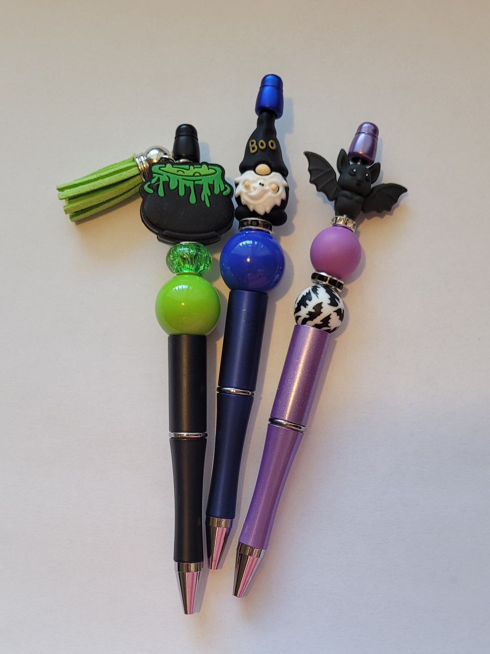 Halloween Charm Pen Set - Green, Blue, Purple